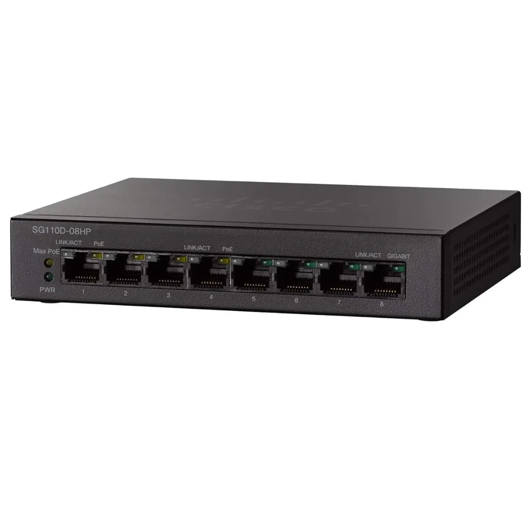 Cisco SG110D-08 8-Portluqlu Gigabit Masaüstü Kommutator SG110D-08-EU